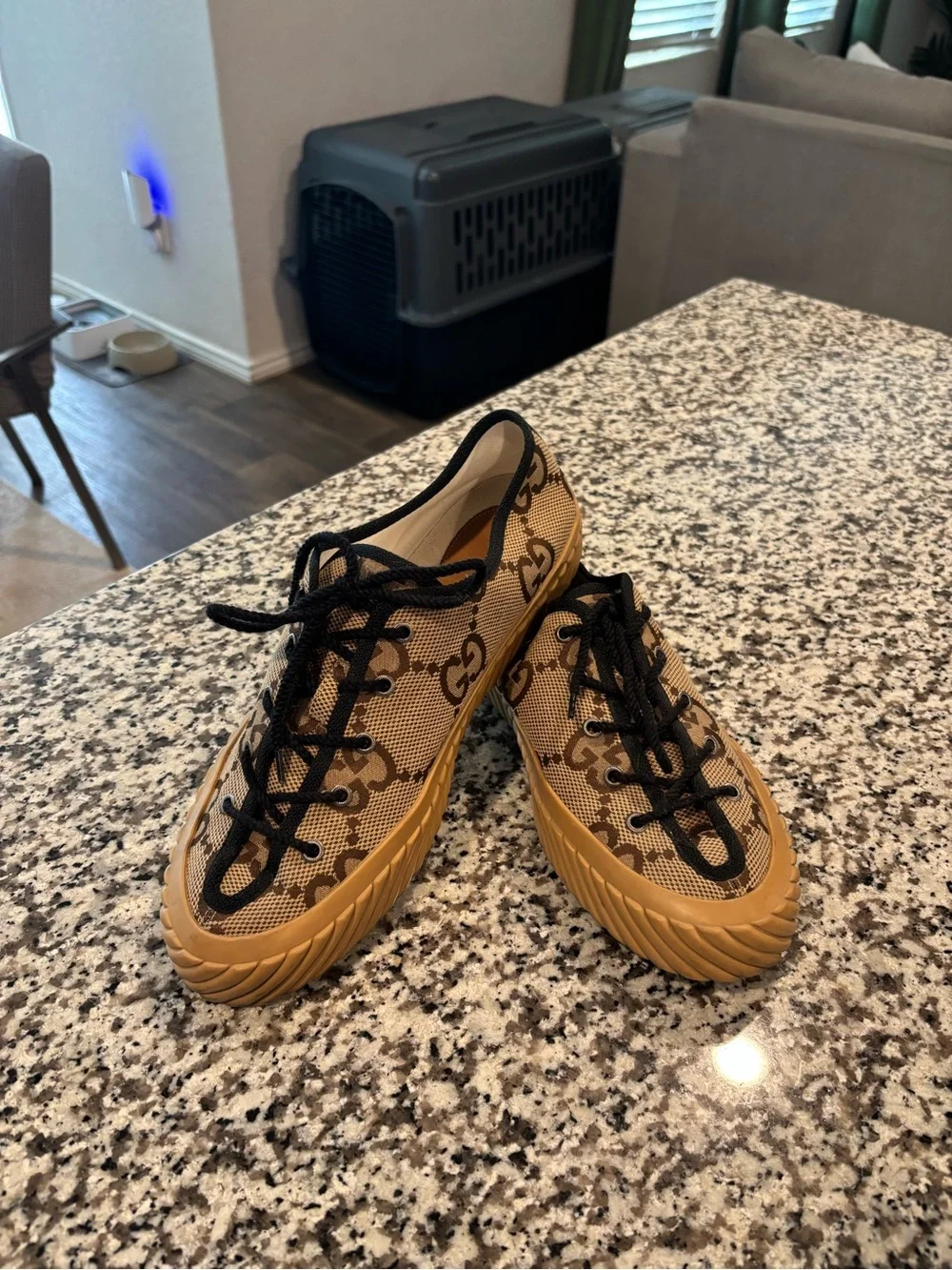 Gucci Brown Monogram Canvas Low-Top Sneaker